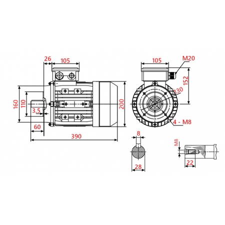 SILNIK ELEKTRYCZNY 4kW 400/690V 1430obr 3FAZOWY